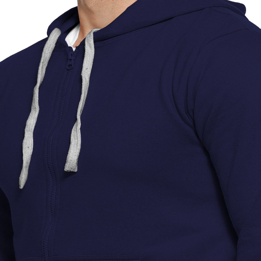 Blue Colour Premium Zip Hoodie For Men - Shopping-search