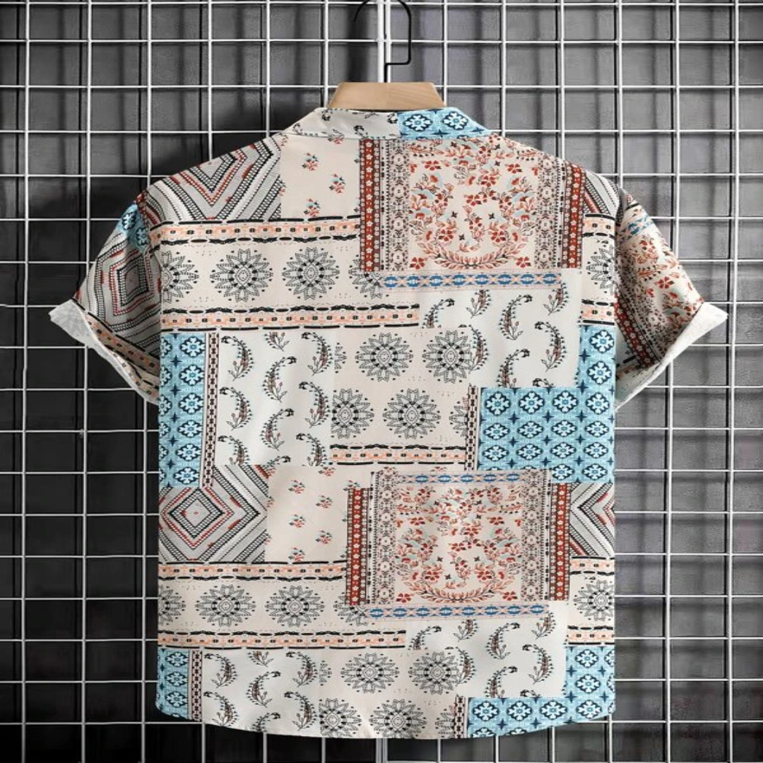White Casual Printed Shirt for Men