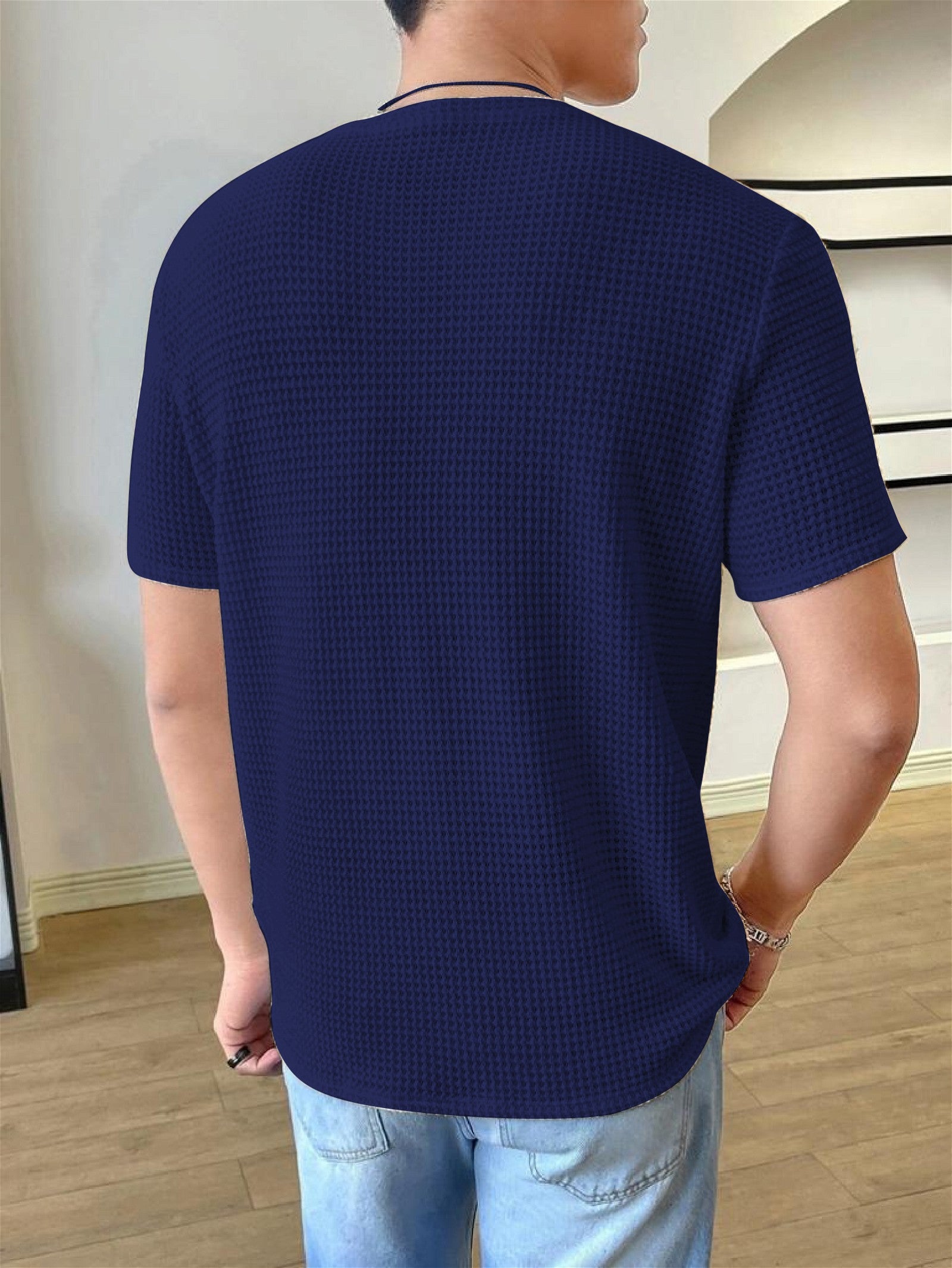 Blue Manfinity Hypemode Men Solid T-shirt - Shopping-search