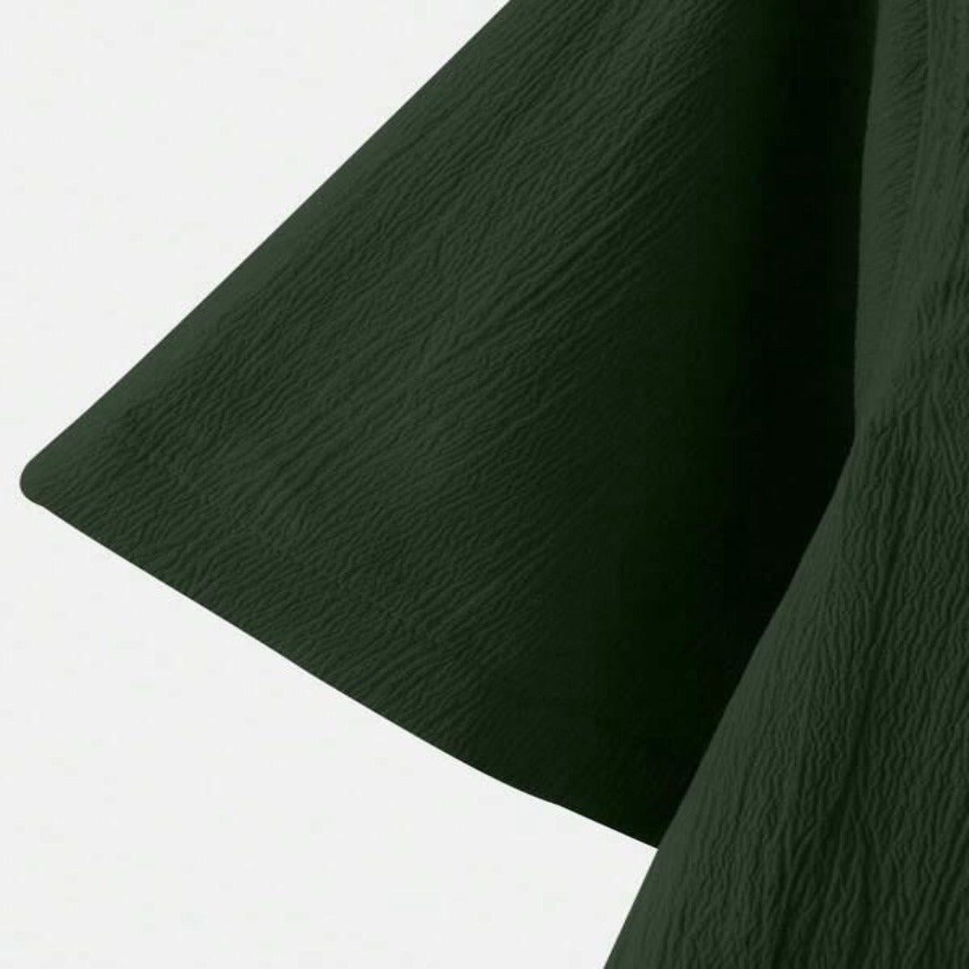 Dark Green  Structured Half Sleeve Shirt - Shopping-search