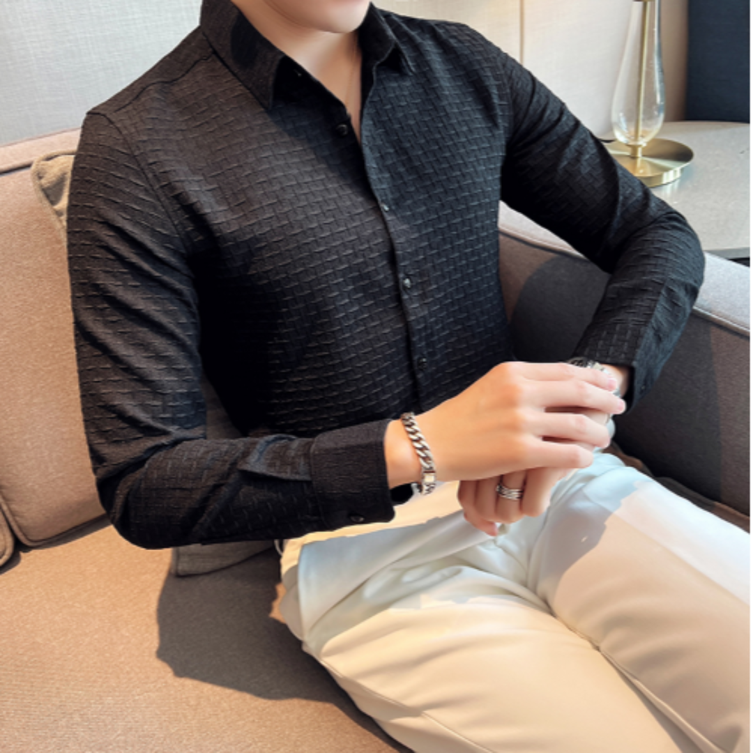 Black Checks Structured Premium Shirt - Shopping-search