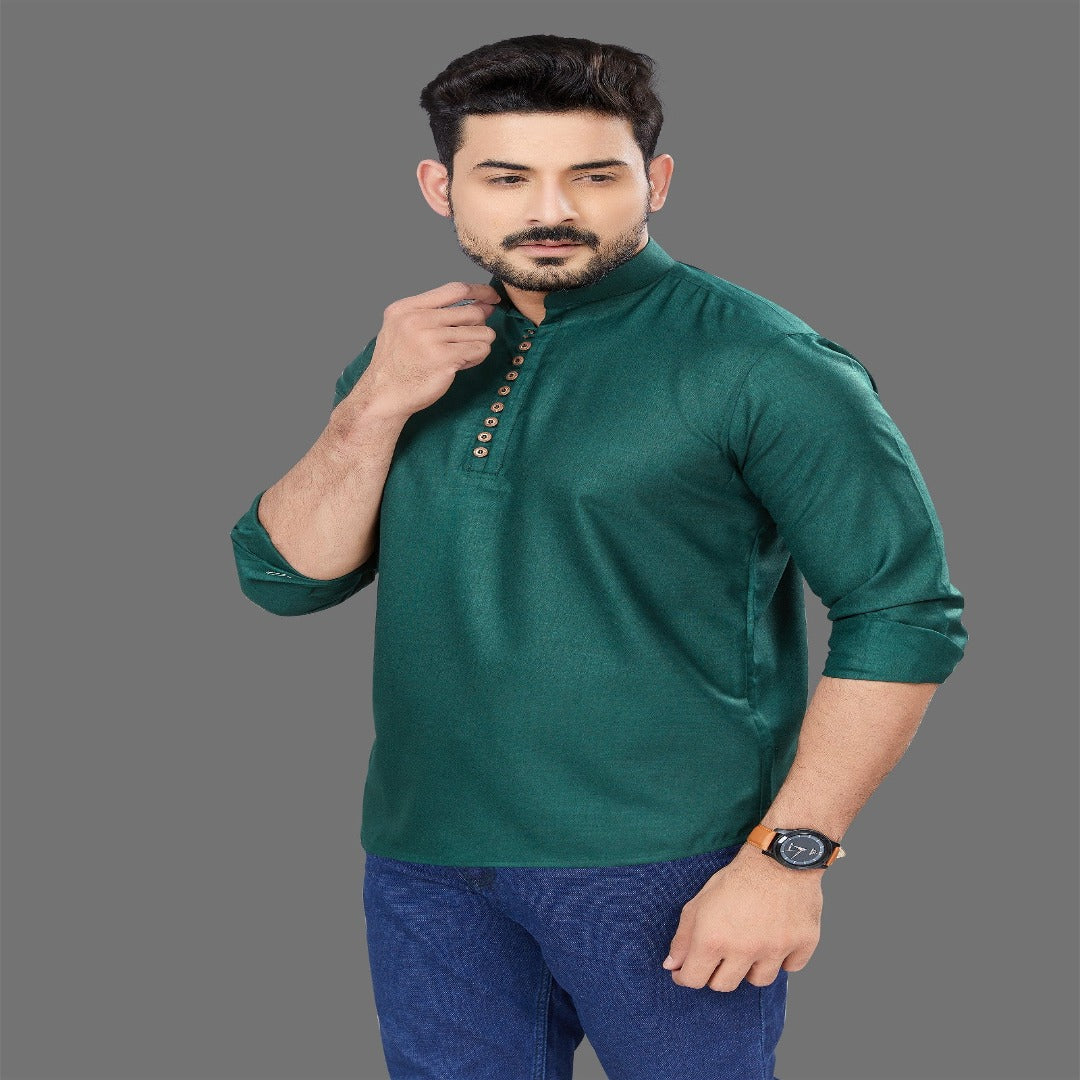 Bottle Green short kurta - Shopping-search