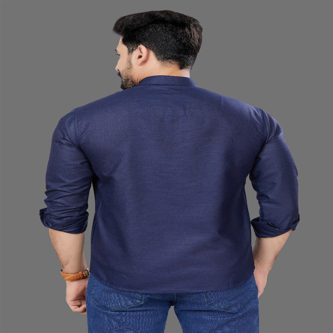 Navy Blue Short Kurta - Shopping-search