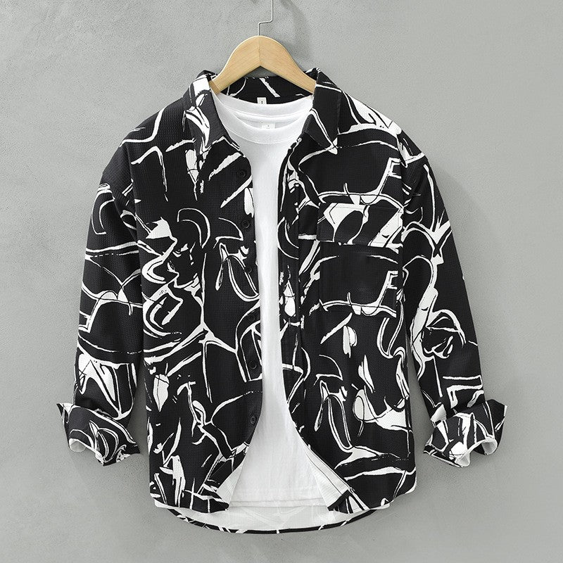 Black Digital Print Shirt