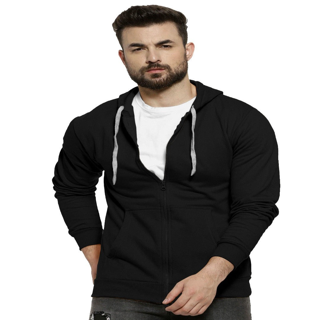 Black Color Premium Zip Hoodie For Men - Shopping-search