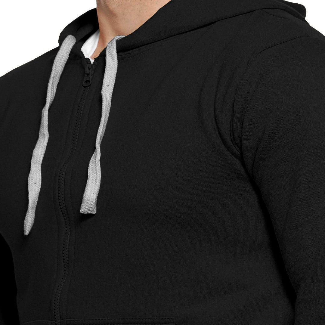 Black Color Premium Zip Hoodie For Men - Shopping-search