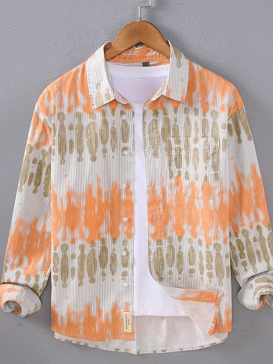 Orange Digital Print Shirt