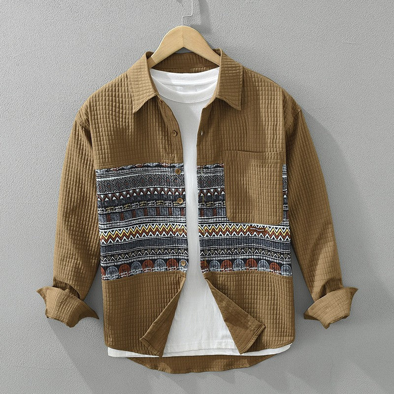 Khaki Digital Print Shirt