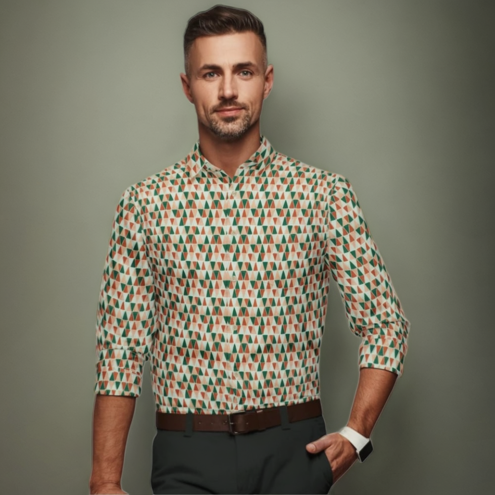 Modern Abstract Shirt – Slim Fit Casual